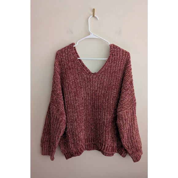 Women's Funkitribe Mauve V-Neck Sweater M - Picture 2 of 6